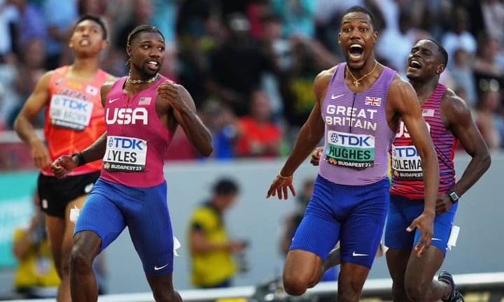 Noah Lyles responds to Zharnel Hughes' commentary on their encounter in Netflix documentary.