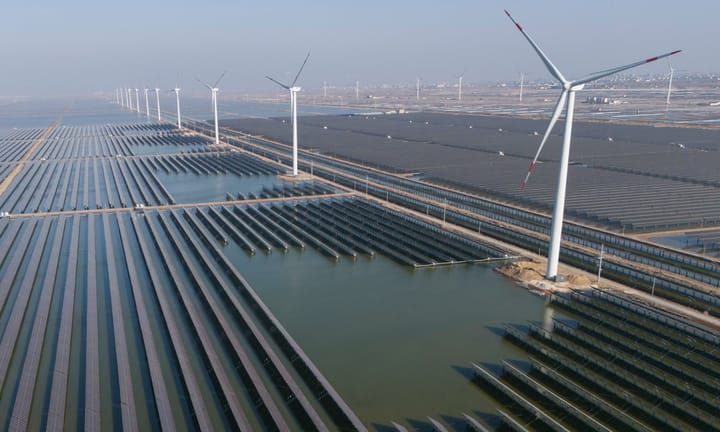 Report reveals China constructing double the global rate of renewable energy infrastructure for wind and solar power.