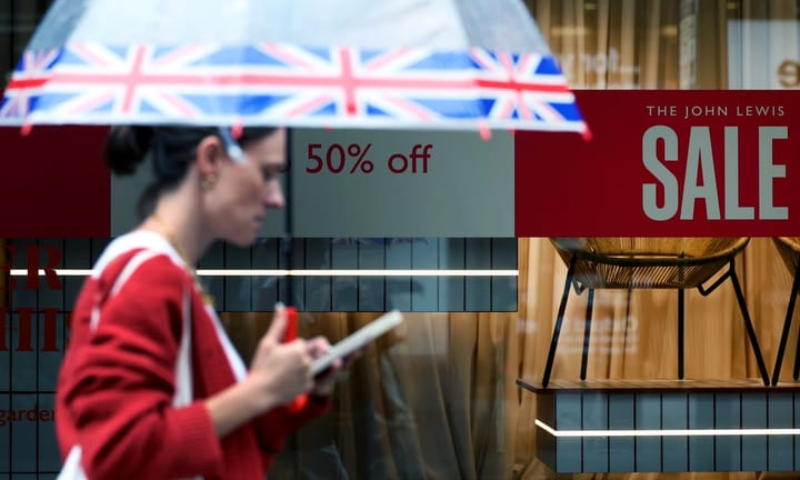 Consumer purchases plummet beyond expectations due to unfavorable climate conditions in the United Kingdom