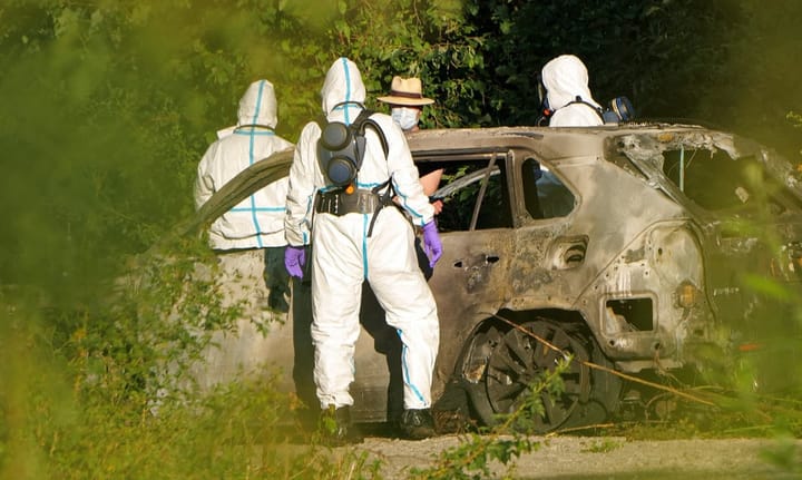 Foreign national's vehicle located in Sweden witnesses fatal accident scene involving two individuals.