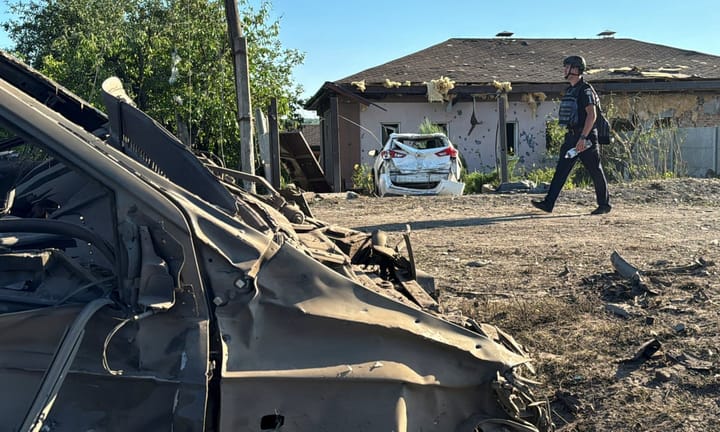Missiles strike smaller community close to Kharkiv in intensified Ukraine conflict update.