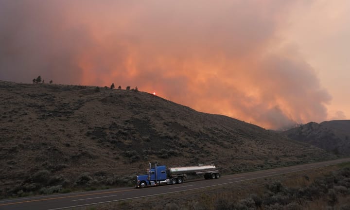 Intense wildfires generate massive amounts of smoke traversing the Northern Hemisphere region.