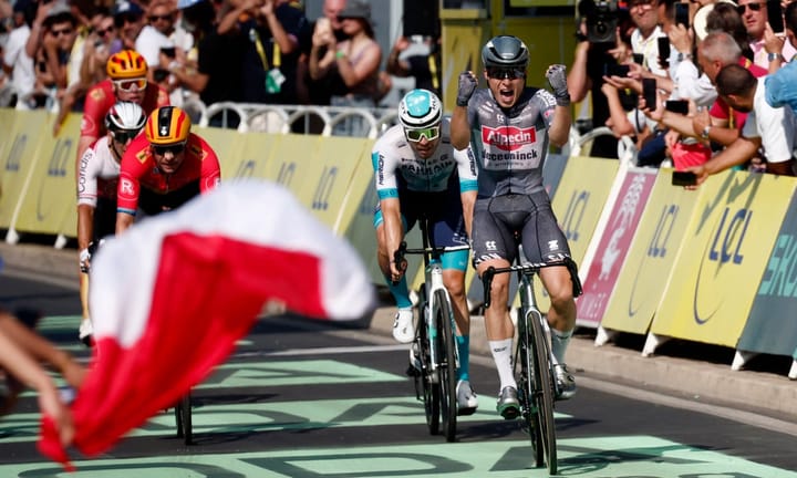 Tour de France: Jasper Philipsen secures third victory in Stage Three following Girmay's fall
