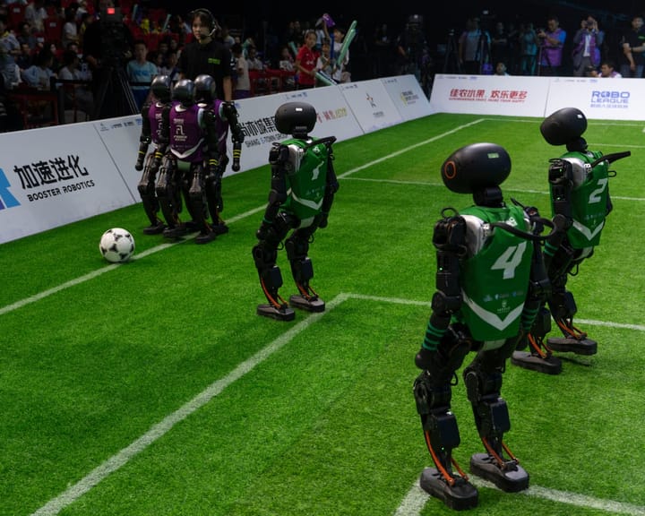 "AI robots compete in China's first self-governing soccer game"