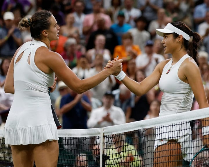 "Emma Raducanu falls to Aryna Sabalenka in hard-fought Wimbledon match"