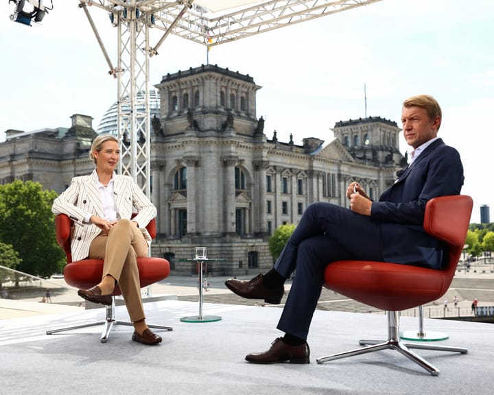 "Protesters disrupt Alice Weidel's interview on German TV over AfD opposition"