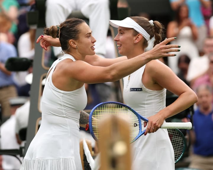 Sabalenka defeats ex-doubles ally Mertens to advance to Wimbledon quarters