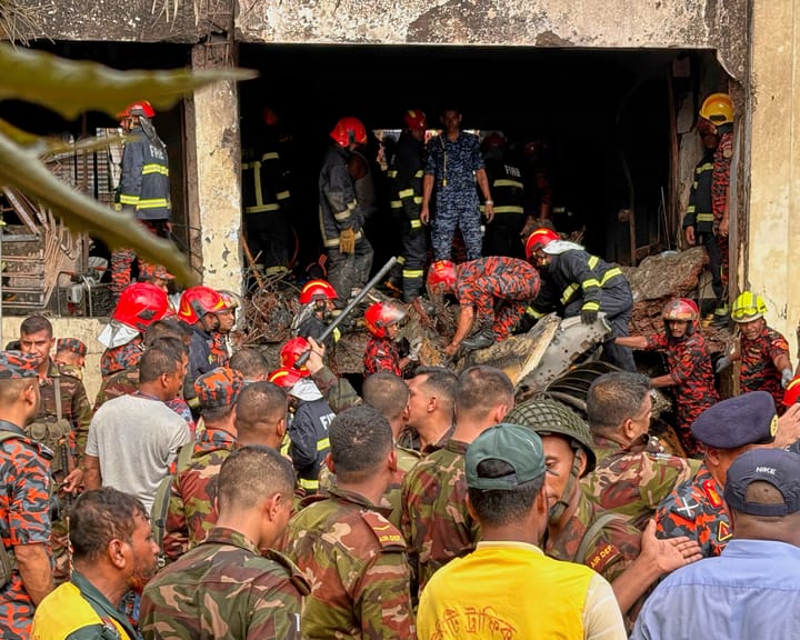"Military plane crash at Bangladesh school kills at least 19"