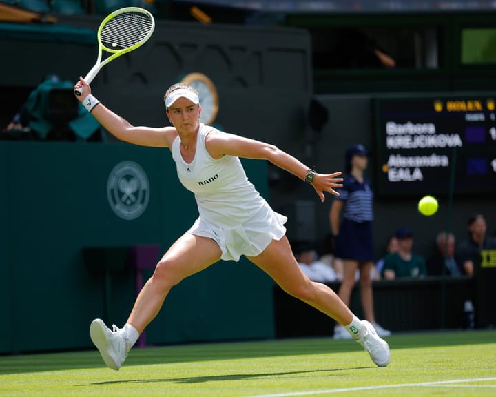"Krejcikova overcomes tough Wimbledon opener, defying supercomputer predictions"