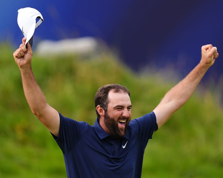 "Scottie Scheffler triumphs at Open Championship with commanding four-stroke victory"