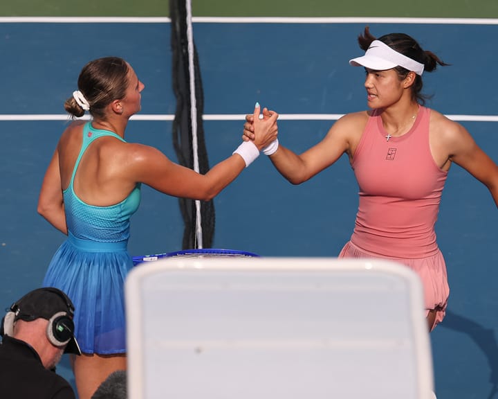 "Raducanu gains momentum for US Open with victory against Kostyuk in Washington"