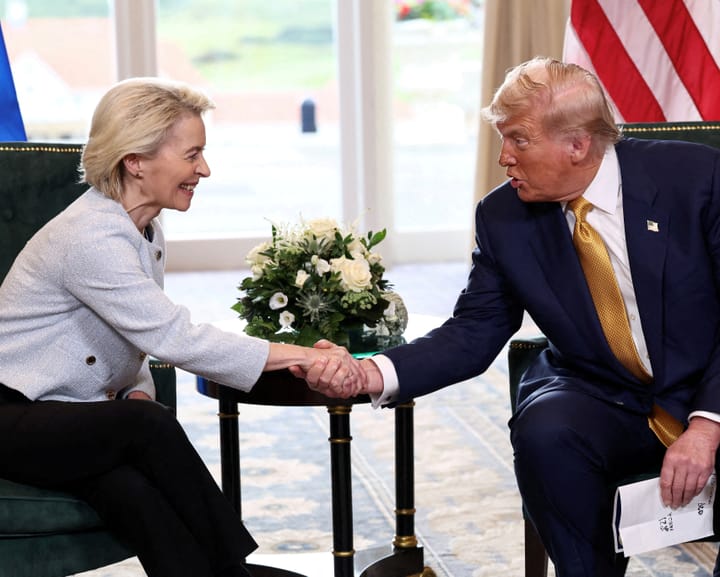 "Von der Leyen sidesteps Trump's trade push as agreement reveals EU divisions"