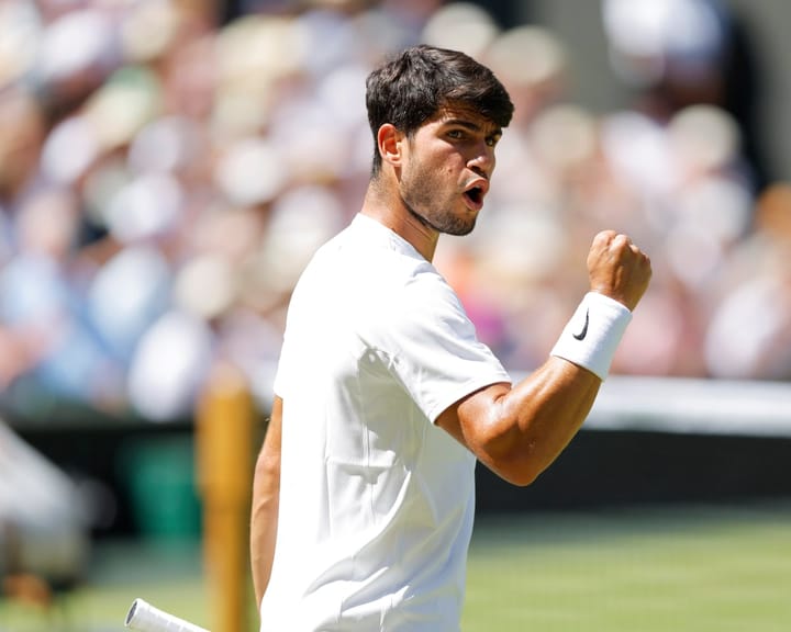 Alcaraz emulates Sampras to defeat Fritz, nears Wimbledon triple
