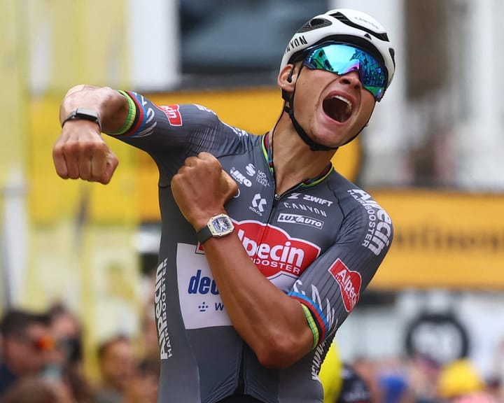 "Van der Poel wins stage two at Tour de France 2025, claims yellow jersey"