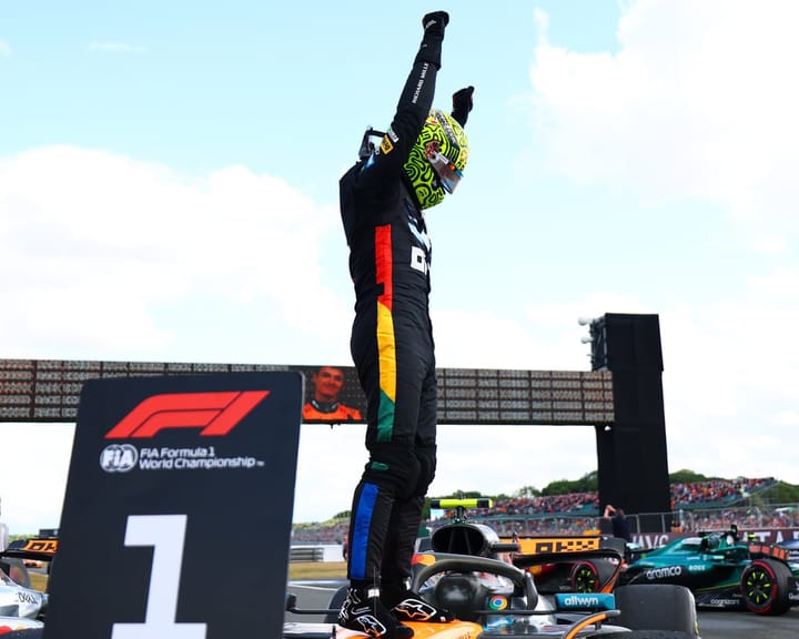 Norris triumphs over furious Piastri in wet British GP battle