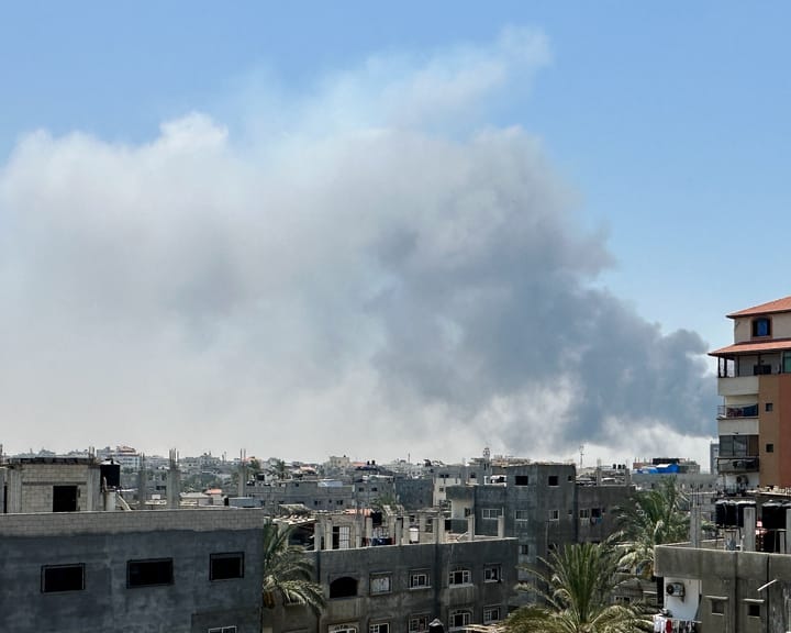 "Israel conducts air and ground strikes on Deir al-Balah in central Gaza"