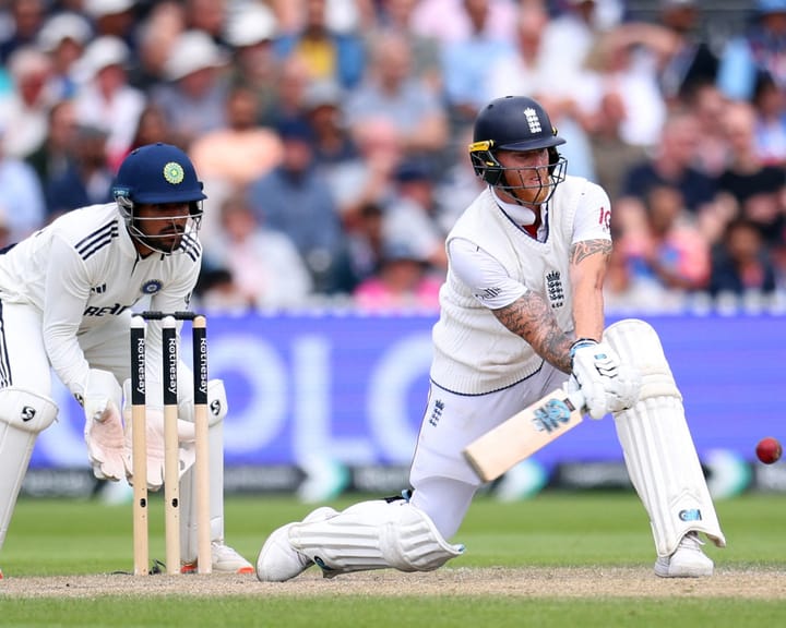 "Stokes hits first Test ton in two years as England face India on day four"