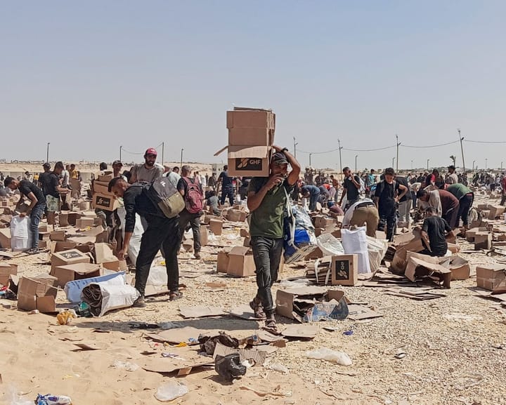 "Gaza aid teams swamped by deadly chaos at food distribution points"