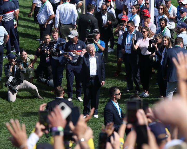 "Trump's Ryder Cup appearance delays fans amid heightened security"