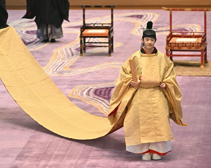Japan's future emperor marks adulthood as royal succession questions linger