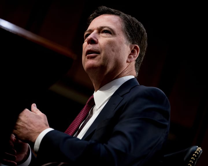 "Ex-FBI chief James Comey to surrender Friday after being indicted on two counts"