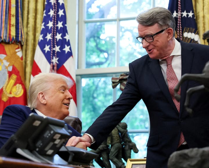 "Peter Mandelson praises Trump's boldness in push for US-UK tech partnership"