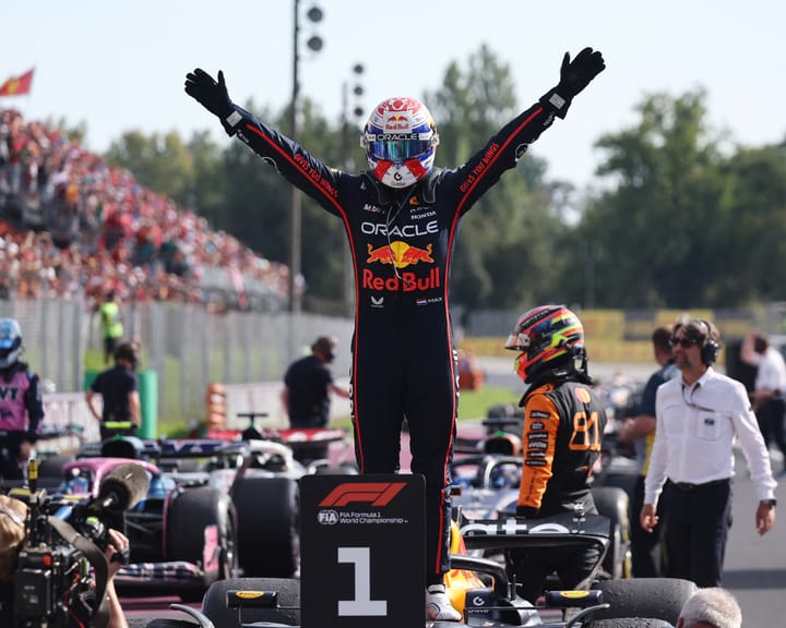 "Verstappen triumphs at Italian GP; Norris narrows gap to Piastri amid pit-stop debate"