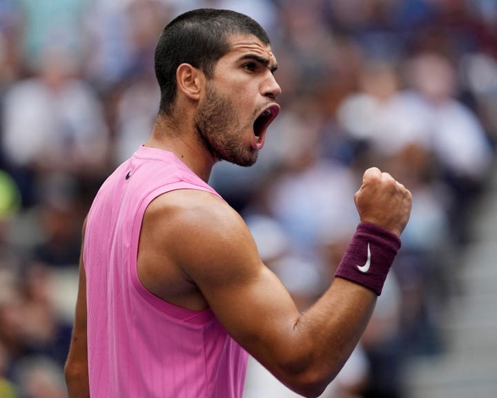 "Alcaraz dominates Djokovic in straight sets, advances to US Open final"