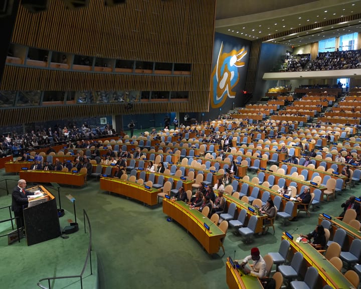 "Netanyahu pledges to complete Gaza mission as UN diplomats exit during address"