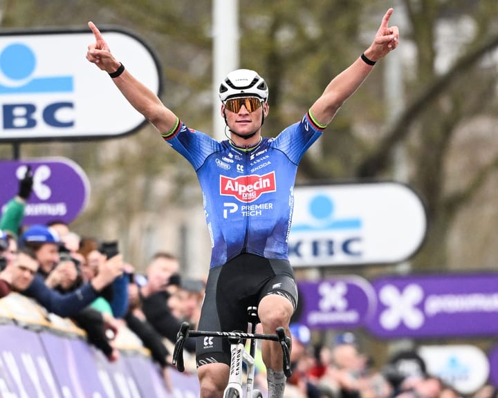 Mathieu van der Poel dominates to win Omloop Het Nieuwsblad