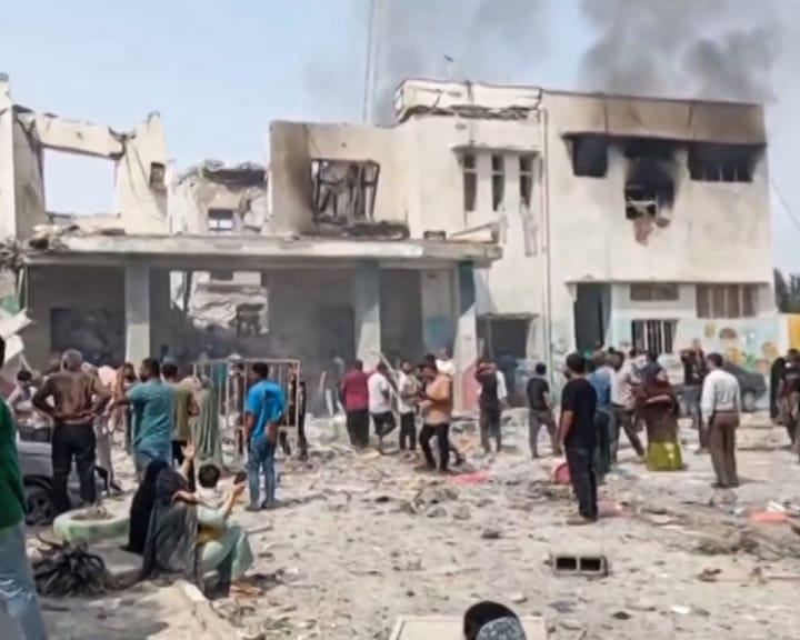 Missile strike on a southern Iran school kills at least 80 children.