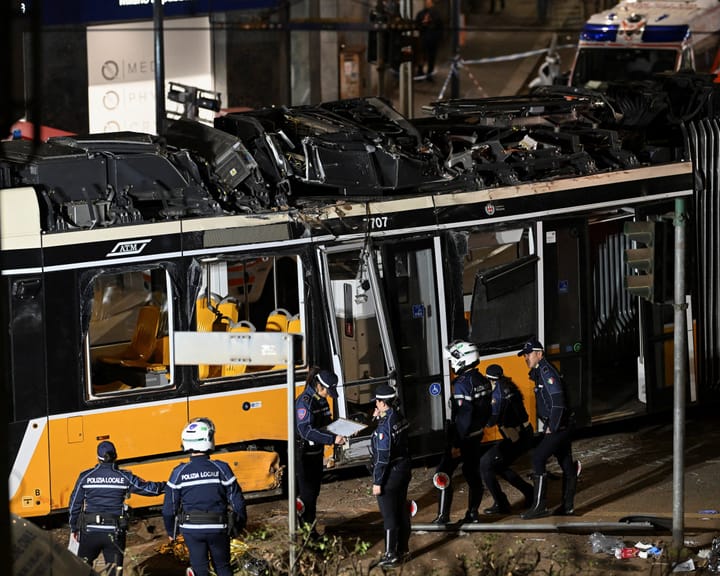 Tram derailment in Milan kills two, injures 38