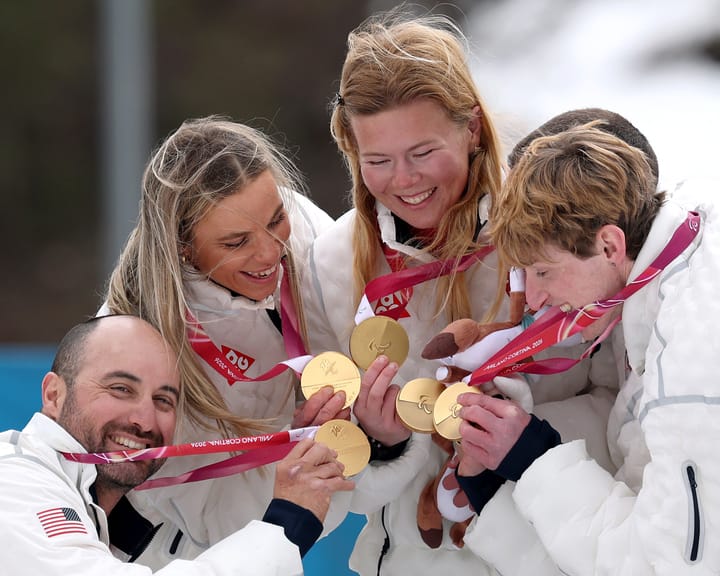 Jake Adicoff, the first openly gay American man to win Winter Paralympic gold, adds to his medal haul.
