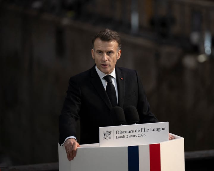 Macron says France will expand its nuclear arsenal and strengthen European weapons cooperation.