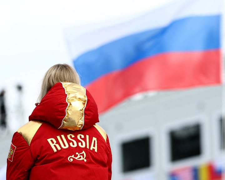 Russia's flag hoisted and anthem played after securing its first Winter Paralympics gold.